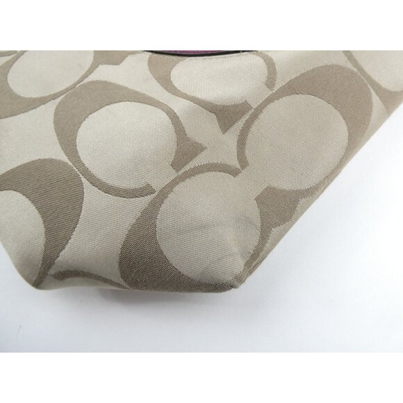 Coach Laura Signature Khaki Berry Tote F18335 - Picture 10 of 16